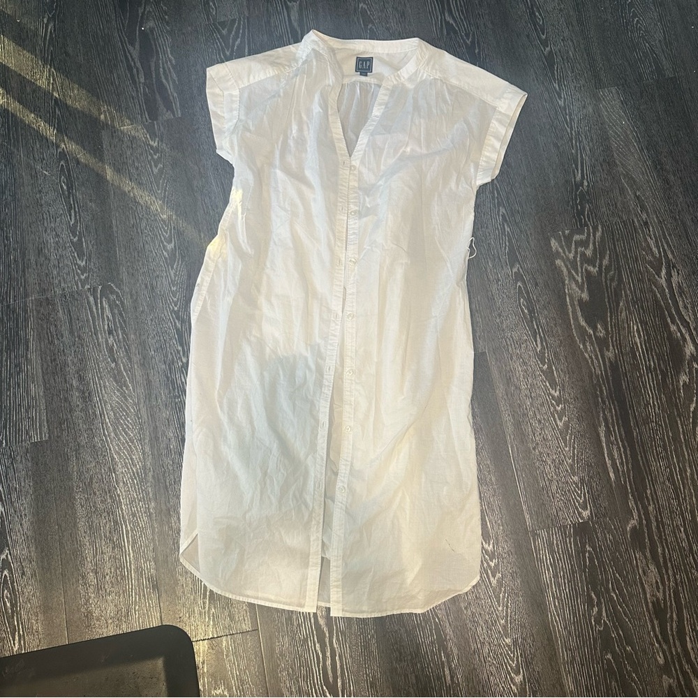 Gap white cotton shirt dress.
